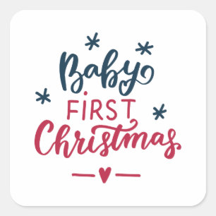 Baby's First Christmas Square Sticker