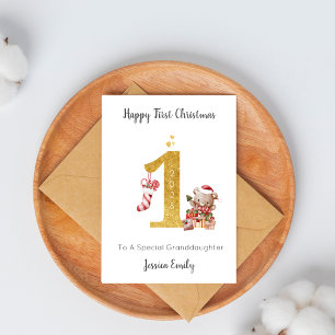 Baby's First Christmas Teddy Bear Holiday Card