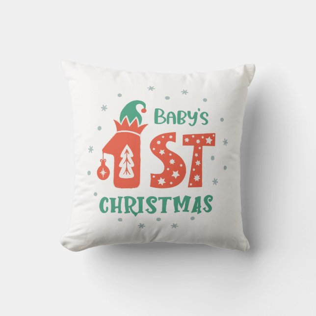 Baby's First Christmas  Throw Pillow (Front)