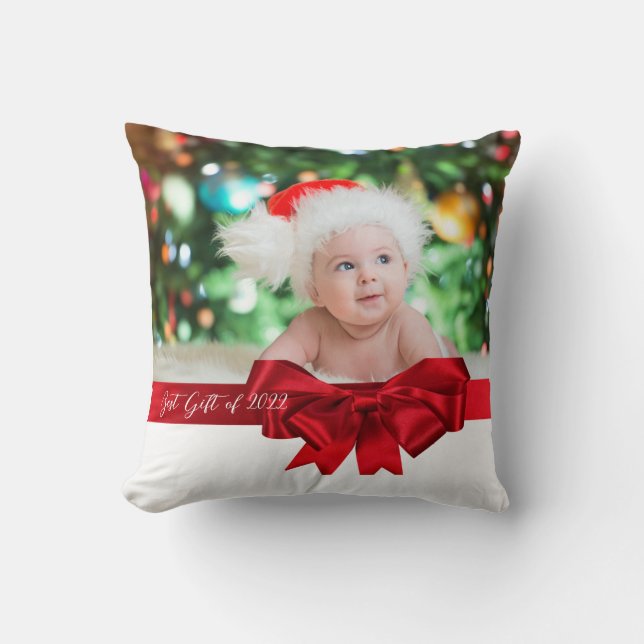 Baby's First Christmas! Throw Pillow Best Gift (Front)