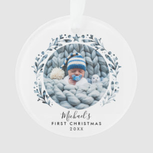 Baby's First Christmas White Cutout Frame Photo Ornament