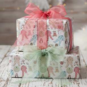 Baby's First Christmas Winter Pajamas Wrapping Paper