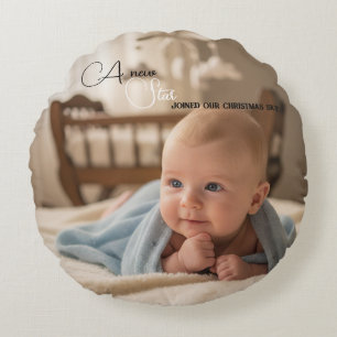 Baby's First Christmas Wish Round Pillow