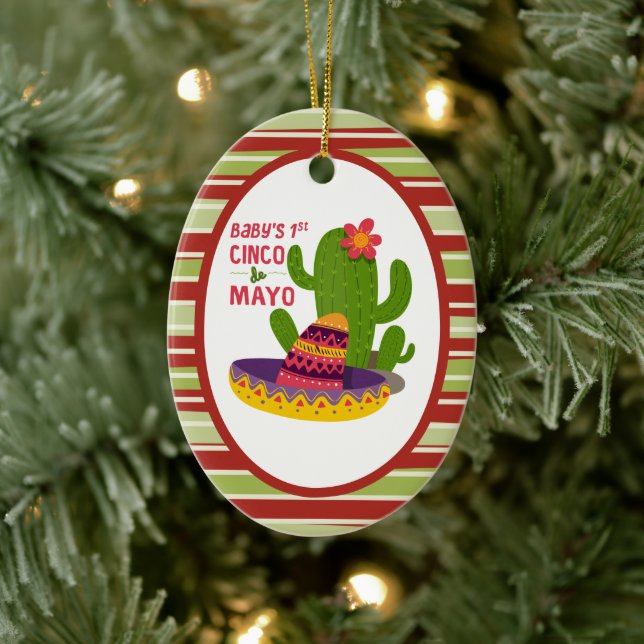 baby's first Cinco de mayo Ceramic Ornament (Tree)