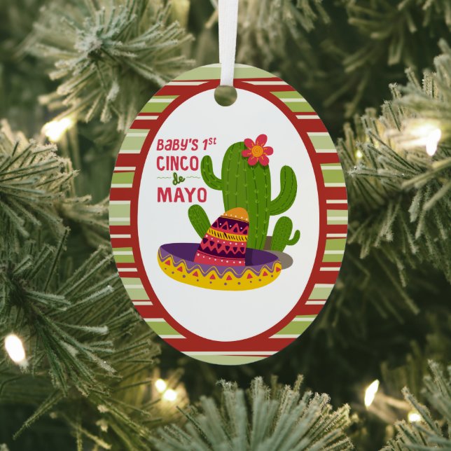baby's first Cinco de mayo Metal Ornament (Insitu)