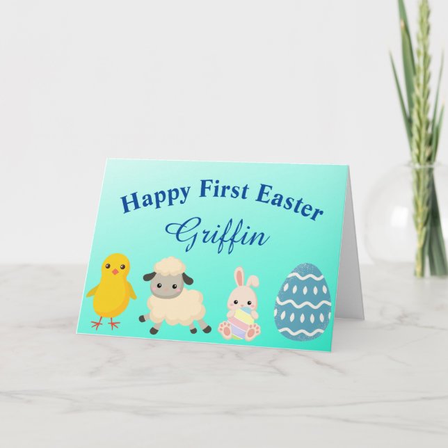 BABY'S FIRST EASTER Folded Greeting Card (Front)