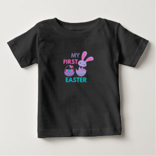 Babys First Easter Funny Rabbit Baby T-Shirt