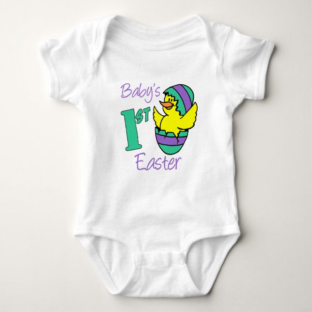 Baby's First Easter Hatching Egg Baby Bodysuit (Front)