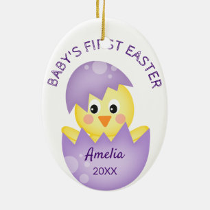 Baby's First Easter Polkadot Personalized Easter Ceramic Ornament