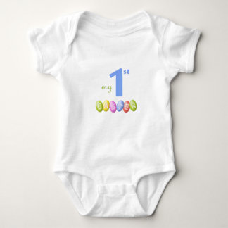 Baby's first Easter shirt with coloful Easter eggs