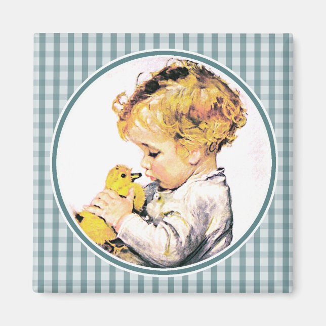 Baby's First Easter Vintage Baby Boy Magnet (Front)