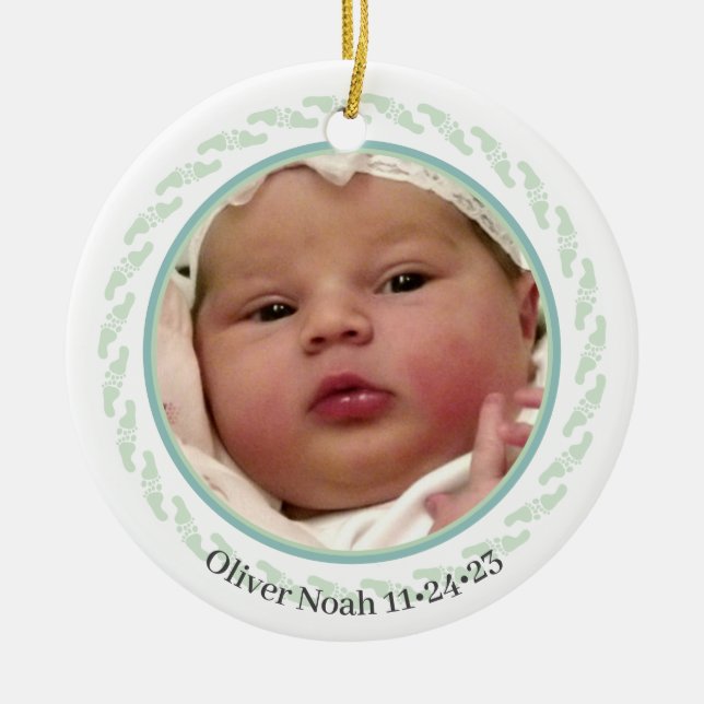 Baby's First Footprints Ornament (Front)