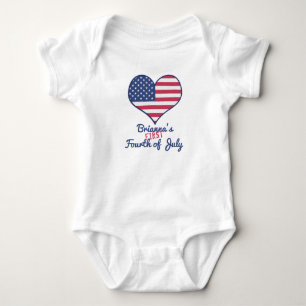 Baby's First Fourth of July Personalized Baby Bodysuit