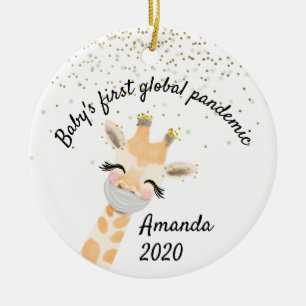 Baby's First Global Pandemic Giraffe 2020 Ceramic Ornament