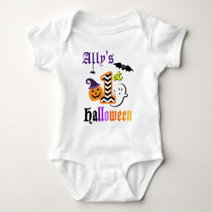 Babys First Halloween Shirt w Chevron