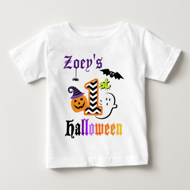 Babys First Halloween Shirt w Pumpkin (Front)