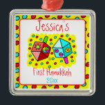 Baby's First Hanukkah Metal Ornament<br><div class="desc">Great gift for the parents of any child celebrating his or her first Hanukkah! Customize the child's name and year of celebration.</div>