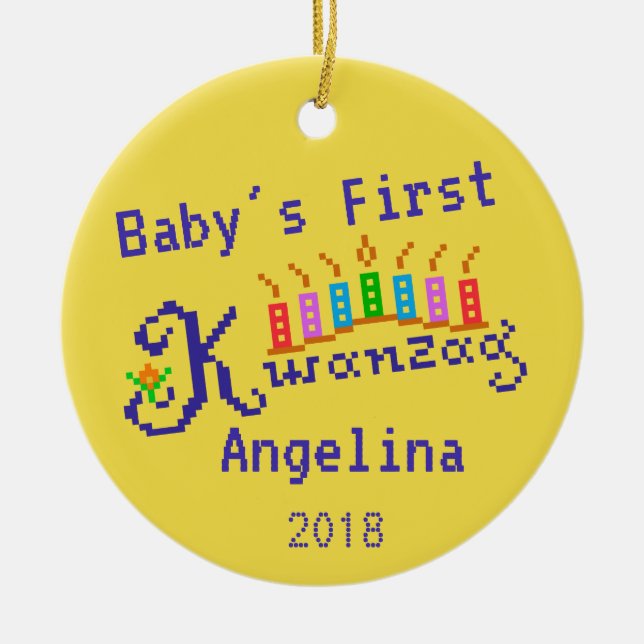 Baby's First Kwanzaa Ceramic Ornament (Front)