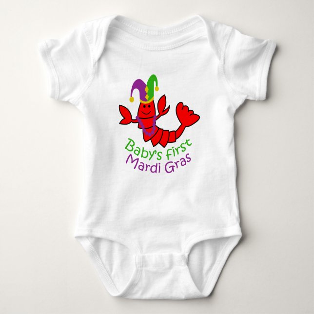 Baby's First Mardi Gras Baby Bodysuit (Front)