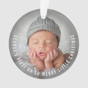 Baby's First Oh So Merry Little Christmas 2 Photo Ornament