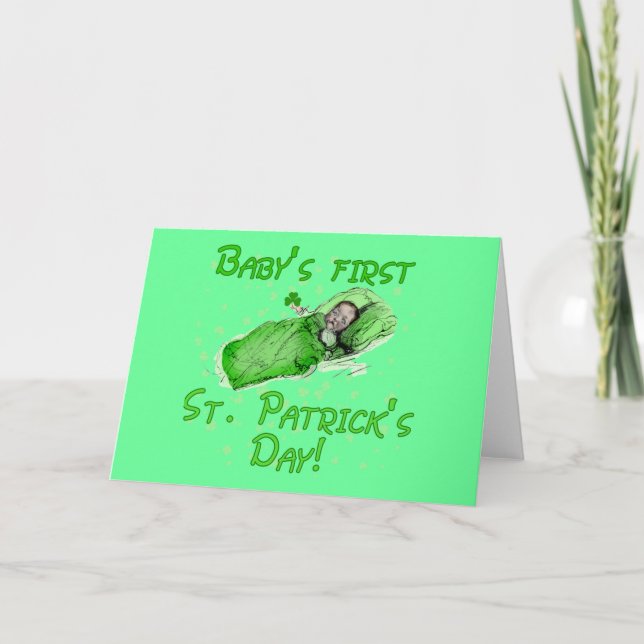 Baby's First St. Patrick's Day Tshirts Card (Front)