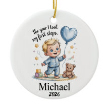 Baby's First Steps 2026 Christmas Ornament Blonde