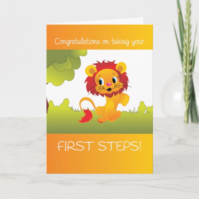 Baby's First Steps, Congratulations on Walking, Cu Card (Front)