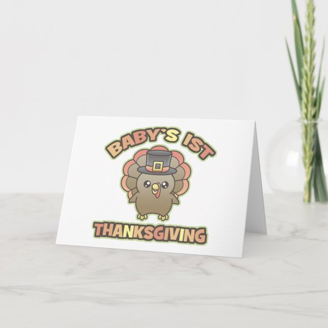 Baby's First Thanksgiving Greeting/Note Card (Front)