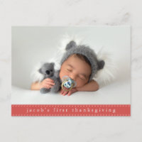 Baby's First Thanksgiving Modern Ribbon Photo