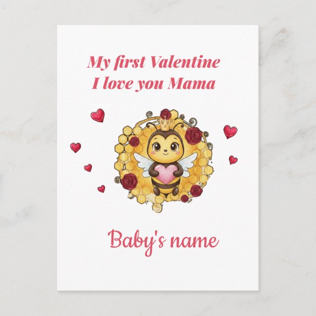 Baby's First valentine Holiday Postcard (Front)