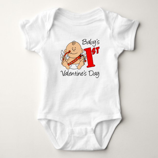 Baby's First Valentine's Day Baby Bodysuit (Front)