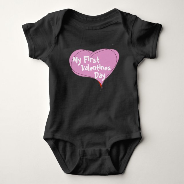 Baby's First Valentines Day Baby Bodysuit (Front)