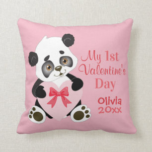 Baby's First Valentine's Day Throw Pillow
