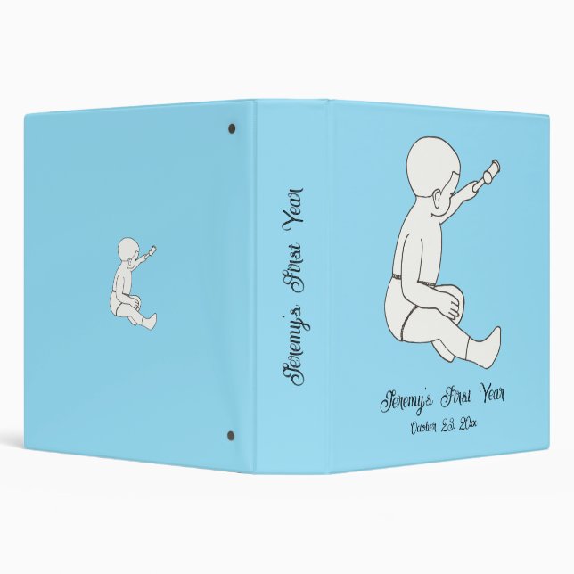 Baby's First Year, Blue Scrapbook Album Binder (Background)