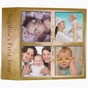 Baby's First Year Memories Binder in Gold