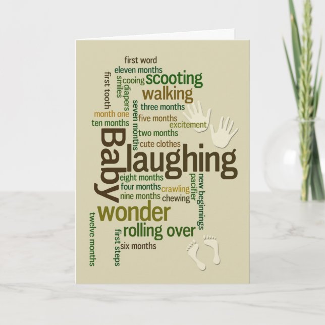 Baby's First Year Milestones Celebration Card (Front)