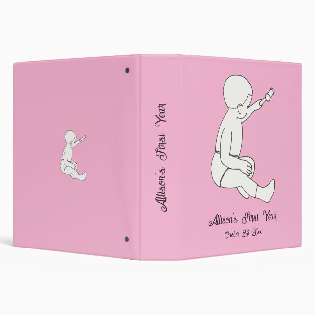 Baby's First Year, Pink Scrapbook Album Binder (Background)