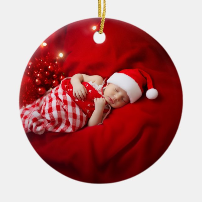 Baby's Godparent Proposal Ceramic Ornament (Front)