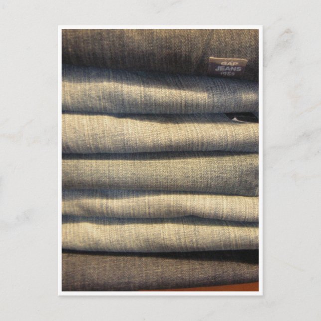 "Baby's got her blue jeans on..." Postcard (Front)