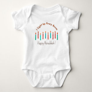 Baby's Happy Hanukkah Candles Cute Funny Baby  Bodysuit