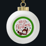 Baby's Merry Snowman First Christmas Ceramic Ball Christmas Ornament<br><div class="desc">Capture the wonder of your little one's first festive season with our enchanting "Baby's First Christmas unique Ornament." Designed to treasure those precious moments, each ornament features a heartwarming artistic rendition of winter's joy on one side and holds a space for your baby's photo on the other. Adorn your Christmas...</div>