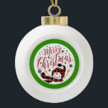 Baby's Merry Snowman First Christmas Ceramic Ball Christmas Ornament<br><div class="desc">Capture the wonder of your little one's first festive season with our enchanting "Baby's First Christmas unique Ornament." Designed to treasure those precious moments, each ornament features a heartwarming artistic rendition of winter's joy on one side and holds a space for your baby's photo on the other. Adorn your Christmas...</div>