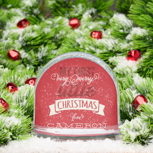 Baby's My Very Merry Little Christmas Cute Photo Snowglobe (Christmas)