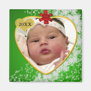 Baby's Photo Keepsake Christmas Magnet