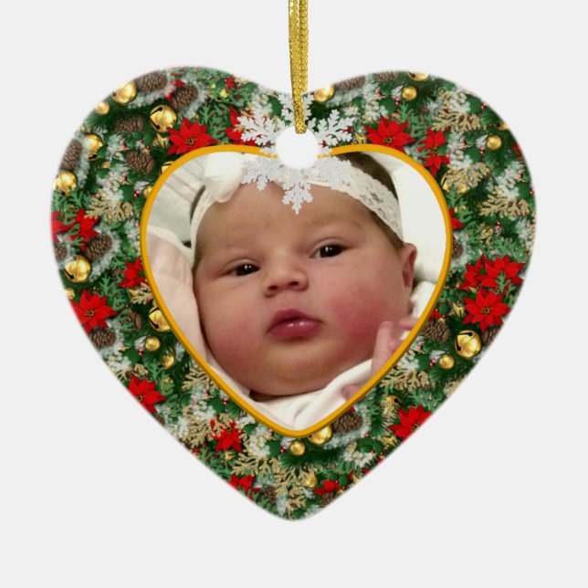 Baby's Photo Keepsake Christmas Ornament (Front)