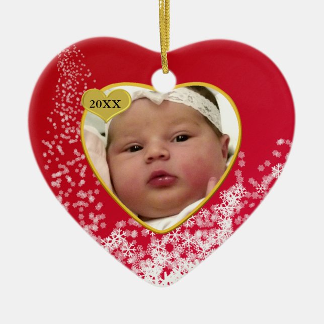 Baby's Photo Keepsake Christmas Ornament (Front)