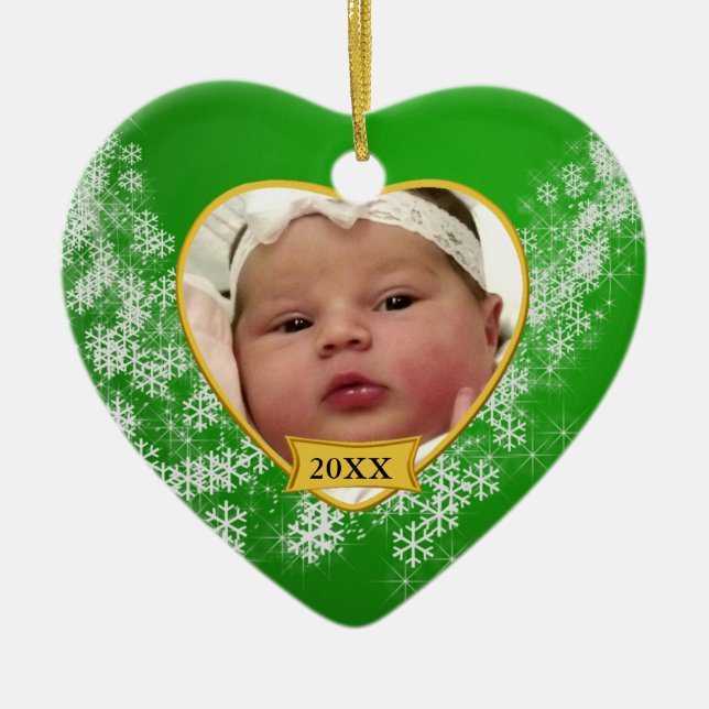 Baby's Photo Keepsake Christmas Ornament (Front)