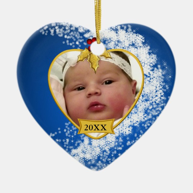 Baby's Photo Keepsake Christmas Ornament (Front)