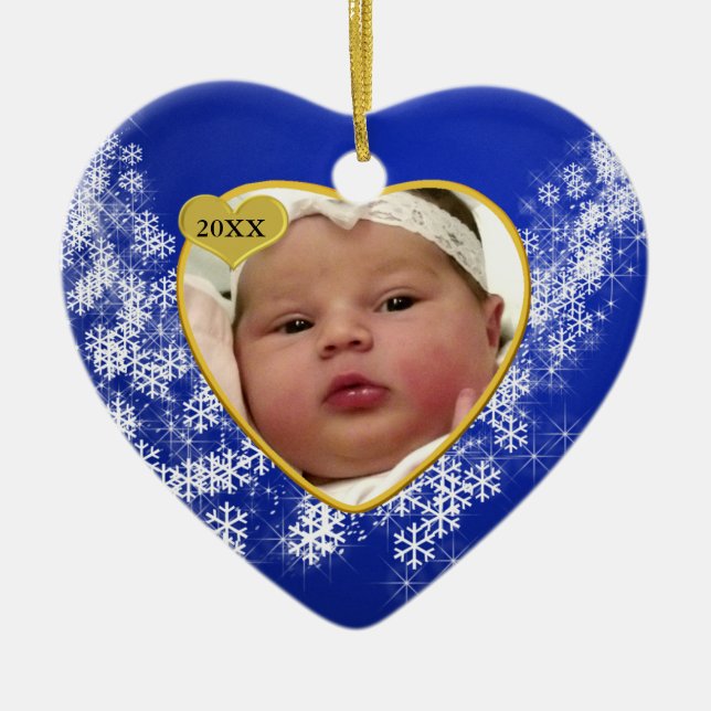 Baby's Photo Keepsake Christmas Ornament (Front)