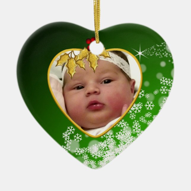 Baby's Photo Keepsake Christmas Ornament (Front)